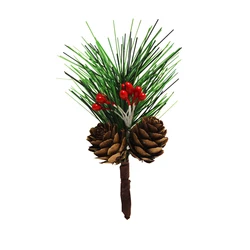 Artificial Evergreen Branches Tiny Pine Cones Picks Decor Floral Picks for Christmas Flower Wreaths DIY Xmas Gifts