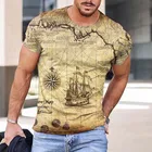 Custom Wholesale Latest Design Custom Slim Fit Short Sleeve Personalized Map Printing Oversize T Shirt For Men
