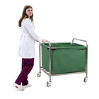 Steel Cart Laundry SKH040 SAIKANG Stainless Steel Hotel Clean Linen Cart Housekeeping Hospital Laundry Trolley