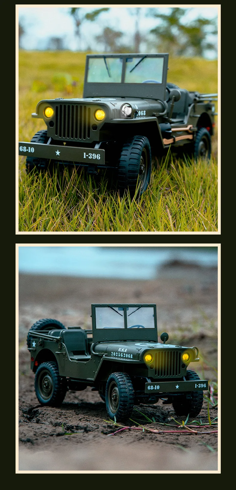 1/10 JJRC C8815 WillysRC Truck Rock Crawler 2.4GHz Remote Control Electric Off-Road Car with USB Cable Expert Toy for Kids