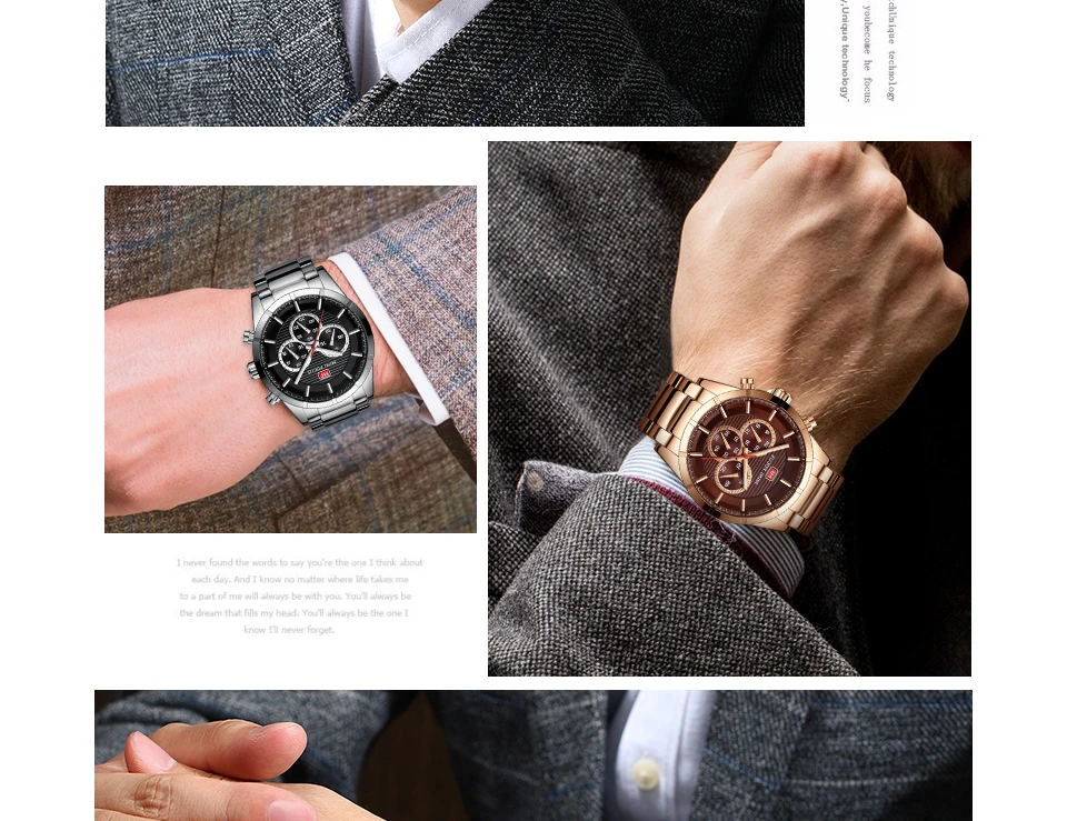 Mini Focus 0170G High Quality Men Quartz Watch Stainless Steel