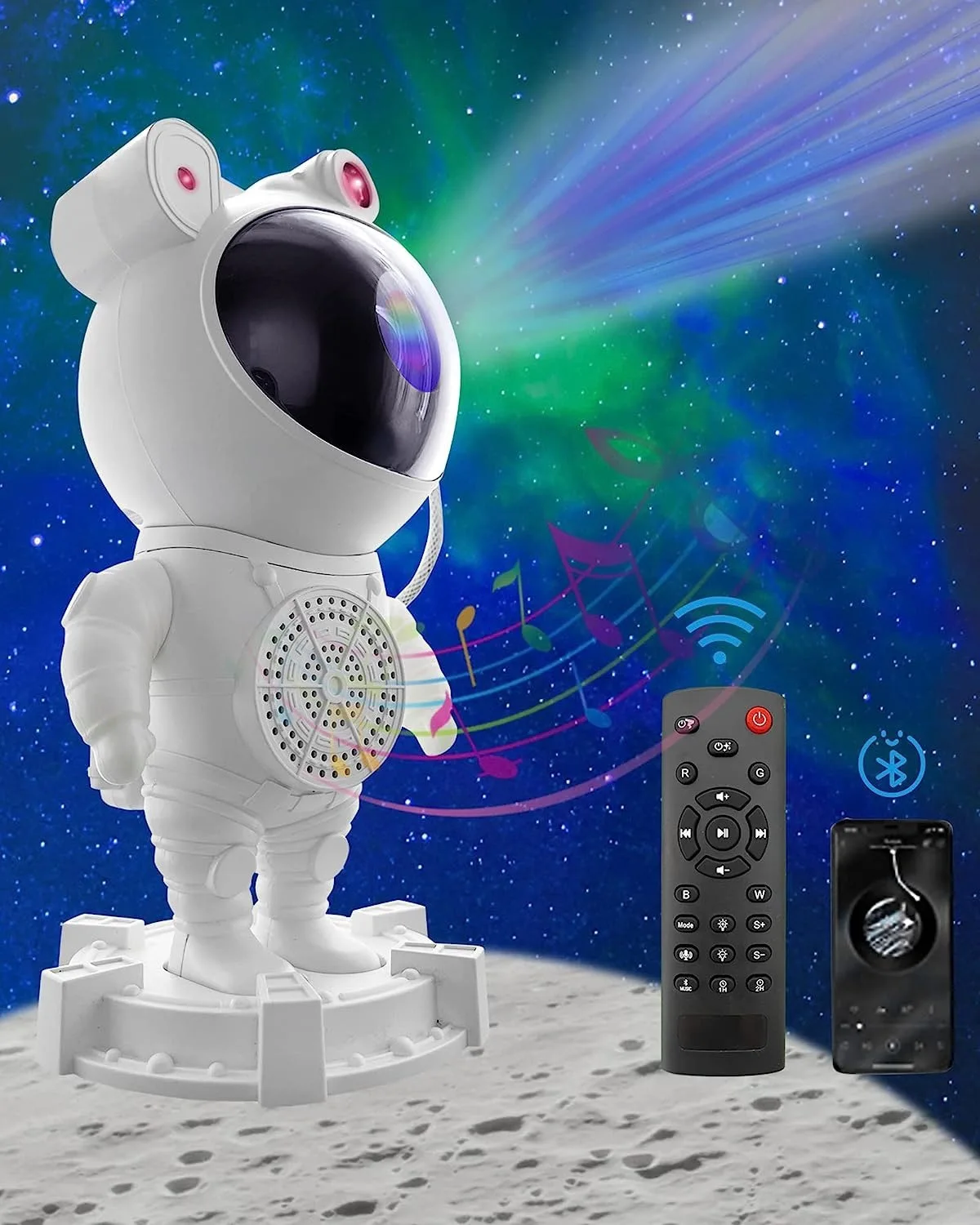 Astronaut Bluetooth Sky Projection Light USB Full Color Star Moon White Noise Astronaut Laser Atmosphere Night Light