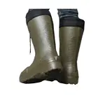 Shoes Creative Design Water Proof Fur Lining Brown Green High Thigh Men Ladies Rain Shoes Boot