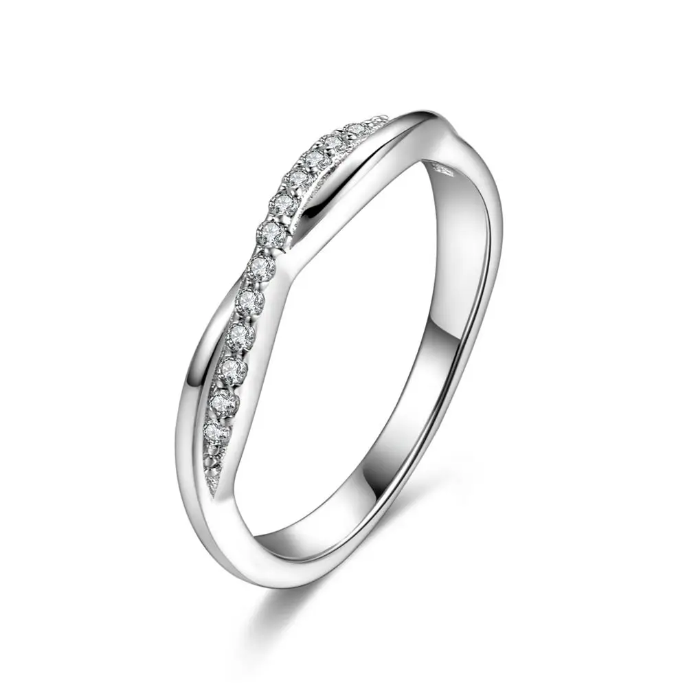 YL 925 Sterling Silver Engagement Ring 5MM 3A Zirconia Infinity Ring for Women