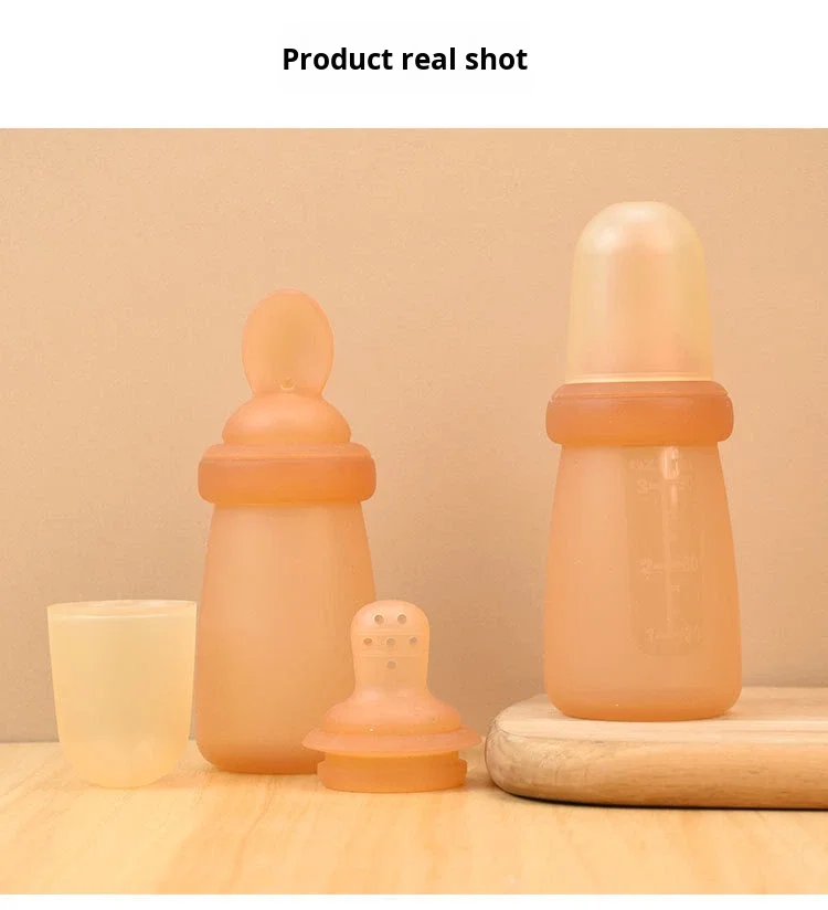 Multifunctional Infant Silicone Rice Cereal Spoon Bottle Squeeze-Type Complementary Food Tableware for Maternal Infant Supplies details