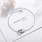 Silver Factory Direct Sales Twin Rings With Zircon S925 Sterling Silver Bracelace
