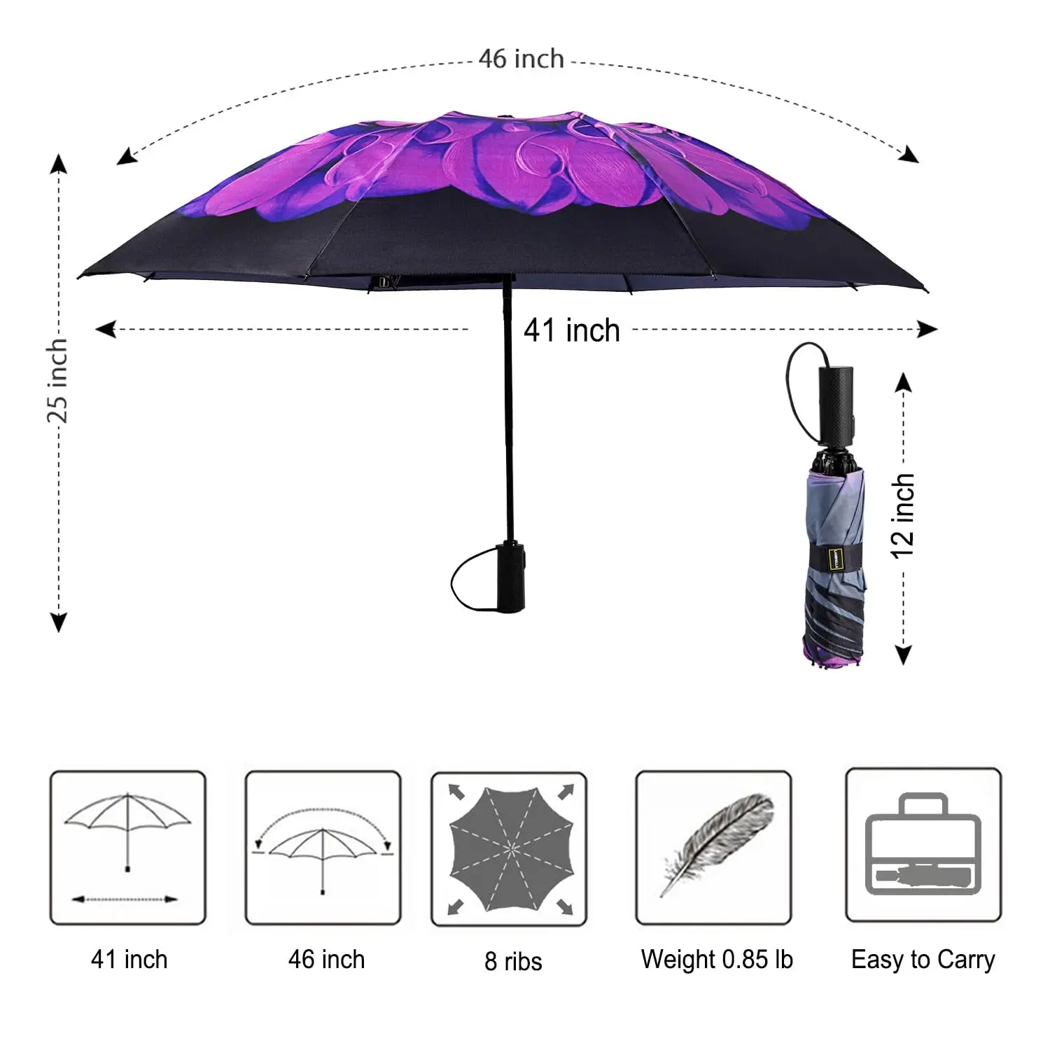 custom umbrella with logo printing Compact Reverse personalized Folding Umbrella automatic Windproof Travel Umbrella
