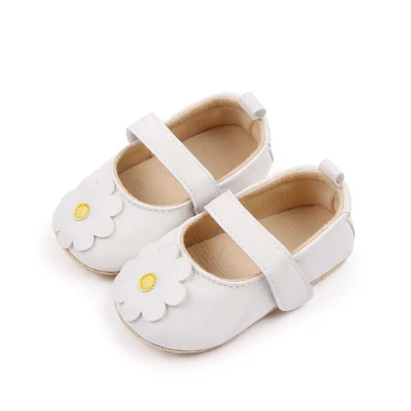 Soft PU Leather Flower Design Solid Baby Shoes for Girls Newborn Infant Girl Shoes details