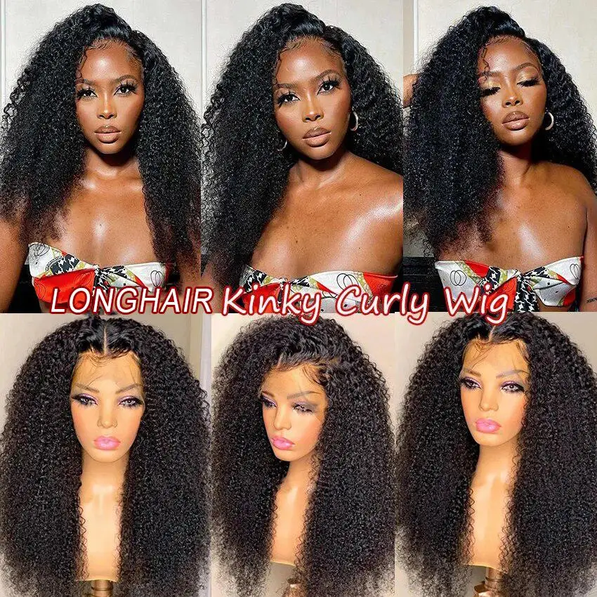 8-30 Inch Mongolian Afro Kinky Curly Human Hair Lace Front Wigs Virgin Hair Transparent Hd Full Lace Frontal Wig With Baby Hair