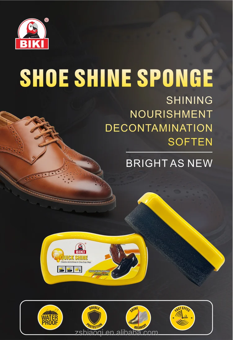 BIKI Double Sides Instant Shoe Shine Sponge for Leather Shoes Factory and  Manufacturers China - Customized Products Wholesale - Zhongshan Biaoqi