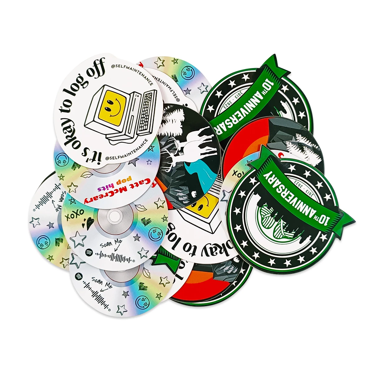Adhesive Stickers Custom Logo Die Cut Vinyl Waterproof Eco Friendly Digital Printing Printing Paper Wedding Stickers Cartoon DIY