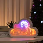 3d 3d Lamp Paper Crafts Home Decoration 3D Mural Art Photo Frame Holiday Gift Paper-cut Light Box 3d Paper Carving Lamp