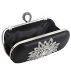 Purse Party Glitter Clutch Purse Flower Wedding Party Evening Bags