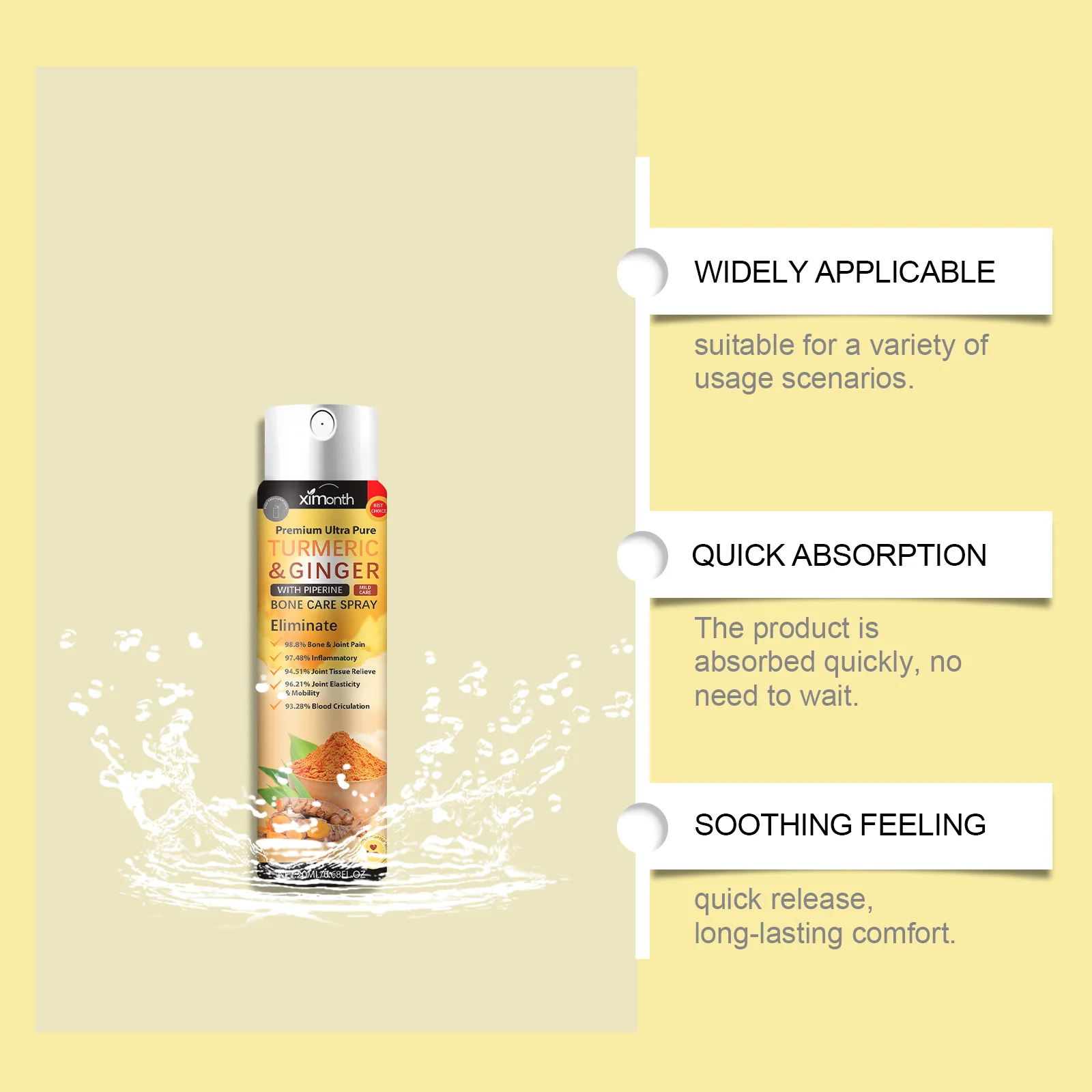 Turmeric Joint Care Spray Lumber Spine Massage Muscle Pain Tendons Curcuma Pain Spray Knee Pain Relief Spray