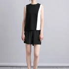 Wear Modern Simplicity Black Chemical Fiber 35% Comfortable And Breathable Ol Women'S Summer Wear