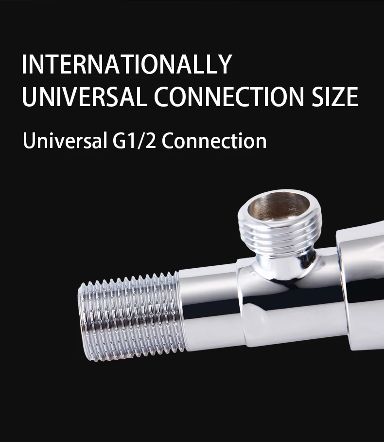 Brass G 1/2 Connection Universal Angle Valve Toilet Water Heater Thickened Manual Cold Hot Valve Polished Chrome Plating factory