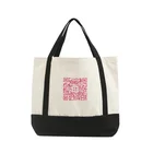 Lady Tote Custom Logo Printed Cotton Canvas Handbag Lady Grocery Shopping Tote Bag With Logos