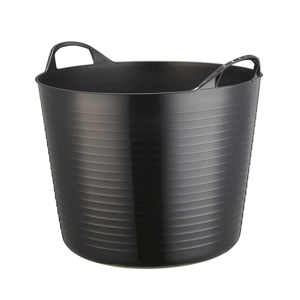 Black durable plastic round bucket manufacturer