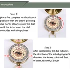 Compass Hot Selling Portable Gold Metal Outdoor Camping Compass With Glow In The Dark