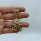 Silver Jewelry Wholesale Women's Rhinestone Earrings Tassel Earrings Drop Silver Color Earrings Jewelry