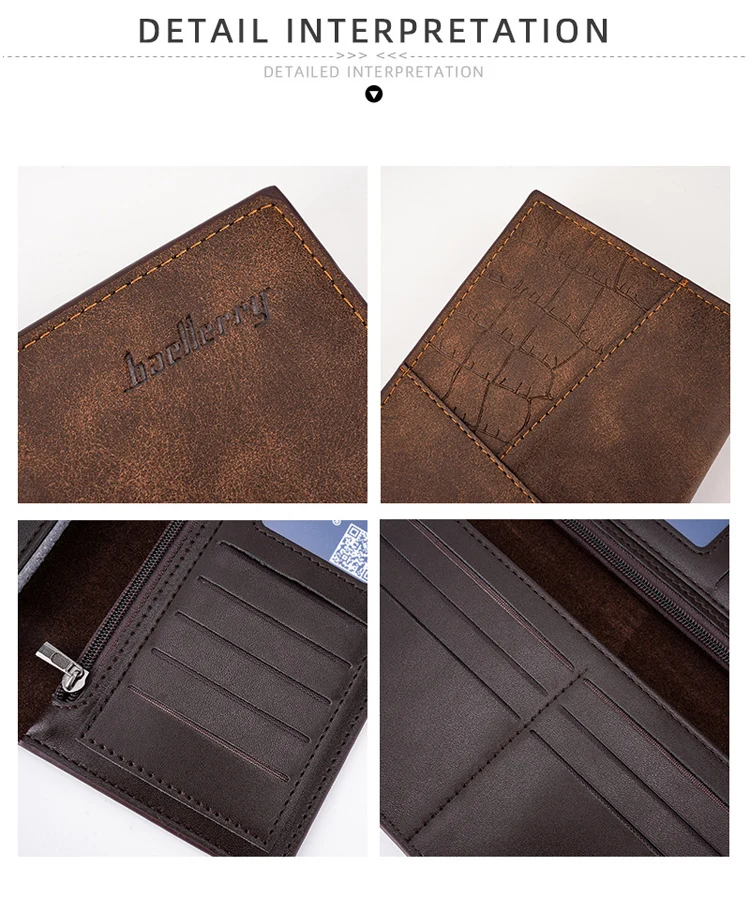 wholesale big pu leather clutch wallet with zip for men