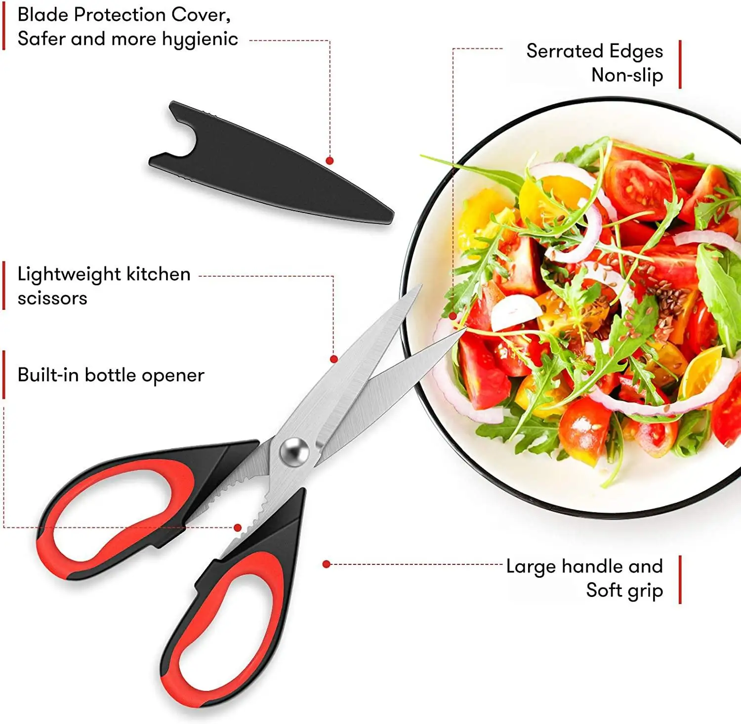 Hot Selling Multipurpose Stainless Steel Sharp Meat Scissors Kitchen Gadget Food Scissor Kitchen Gadget Scissor