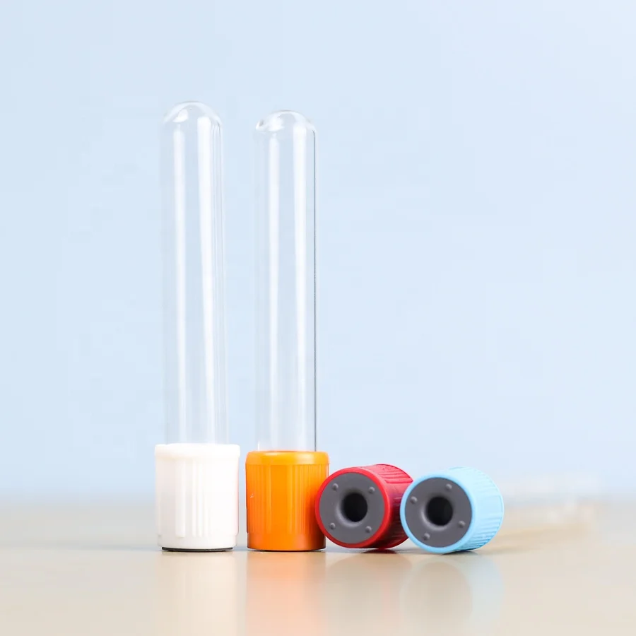 Clear 5ml 7ml Round Borosilicate Glass Test Tube Vials Round Bottom With Plastic Screw Cap For Alcohol Candy Spice Storage