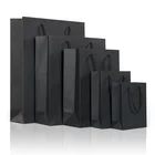 Paper Bags Bag Wholesale Black Custom Logo Paper Shopping Bags Market Bag In Stock