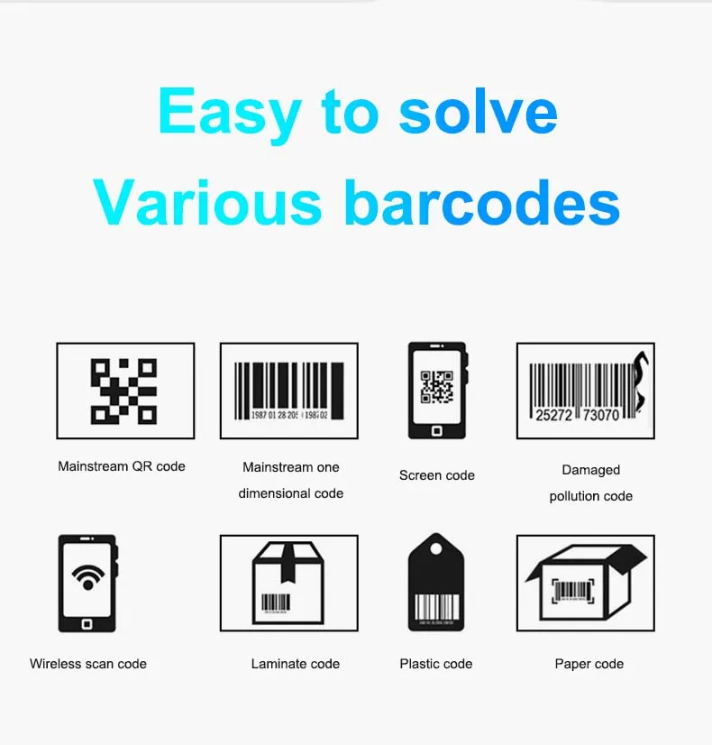 Barcode Scanner Mobile Barcode QR Code Wireless Reader Wired 1D 2D Black Usb A4 OEM Manos Libres Bluetooth Stock Phone Now Price