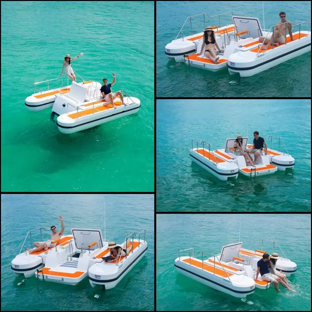 Kinocean 2023 New Design Aluminum Submarine Hybrid Pontoon Boats For