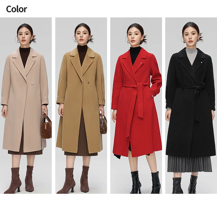 Women's Heavyweight Wool Winter Coat Windproof Long Overcoat for Extreme Cold