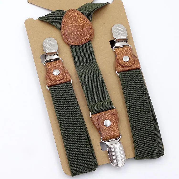 Unisex Children Suspenders 3 Clips  2.5cm wide Clip Straps Adjustable Elastic Back Braces Suspenders