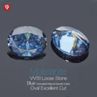GIGAJEWE Color Diamond Cut Loose Synthetic Gemstone Diamond For Jewelry Blue Oval Moissanite