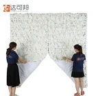 Wedding Factory Supply Customized 2.4X2.4m Partied Rose Silk Backdrops Artificial Flower Wall For Wedding Decorations