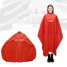 Red Cape Customized Hair Cutting Waterproof Gown Red Barber Salon Hairdressing Cape