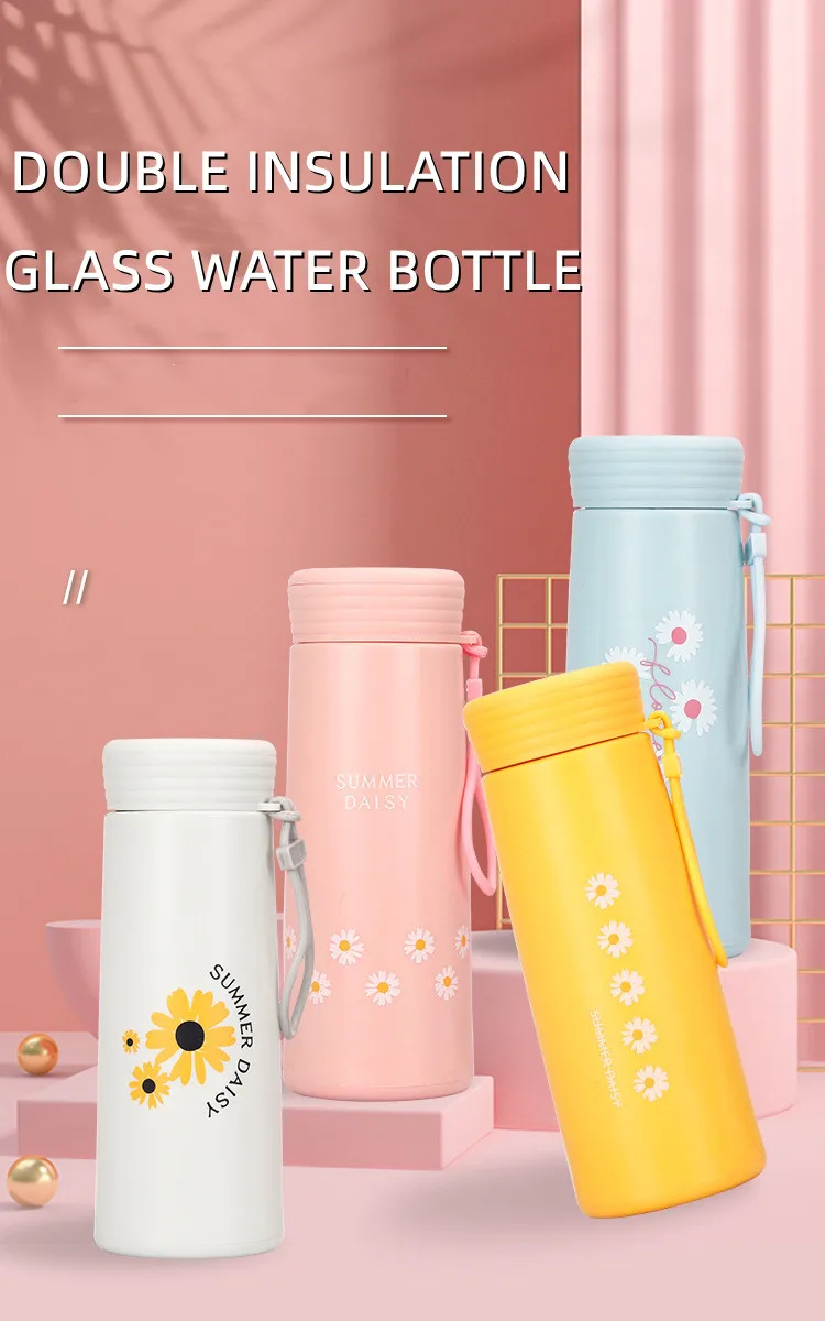 Factory Produced Wholesale Reusable Glass Water Bottle with Rope