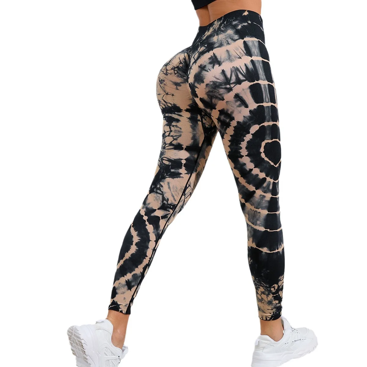lulu Custom activewear push-ups women high waist tight hip tie-dye printed leggings Fitness sports women yoga pants