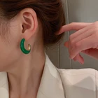 Green Drop Earrings Fashion Green C Shape 2021 Oil Drop Earrings