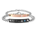 For Bracelets 2Pcs/Set Unique Gift For Lover His Queen Her King Couple Bracelets For Women Men Jewelry