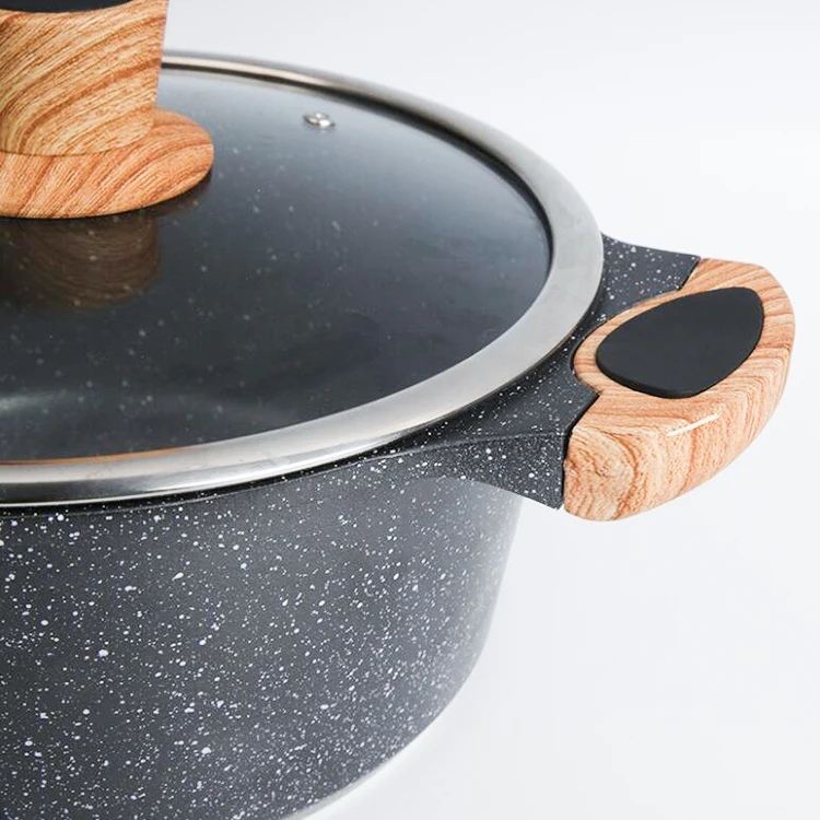 Amazon top selling 10pcs medical stones non stick cooking ware set pot induction cookware ensemble casserole