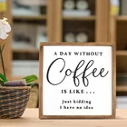Decoration Decoration Wood Sign Rustic Custom Novelty Coffee Rustic Home Decoration Hanging Wood Sign