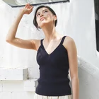 Tank Top Girl's Slim Fit V-neck Tank Top Black