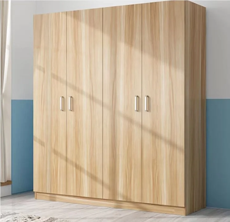 Simple household flat door wardrobe economic bedroom rental room cabinet wooden cloakroom dormitory assembly wardrobe