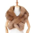 Fur Women Shaggy Soft Smooth Fox Faux Fur Women Satin Lining Women Warm Fur Scarf