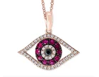 Pendant Cubic Zircon Zircon Evil-Eye Pendant 925 Sterling Silver 18'' Necklace Jewelry With Cubic Zircon Stones