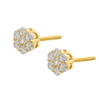 Rose Stud High Quality Real 925 Sterling Silver Rose Flower Iced Out Stud Earring Love Gift