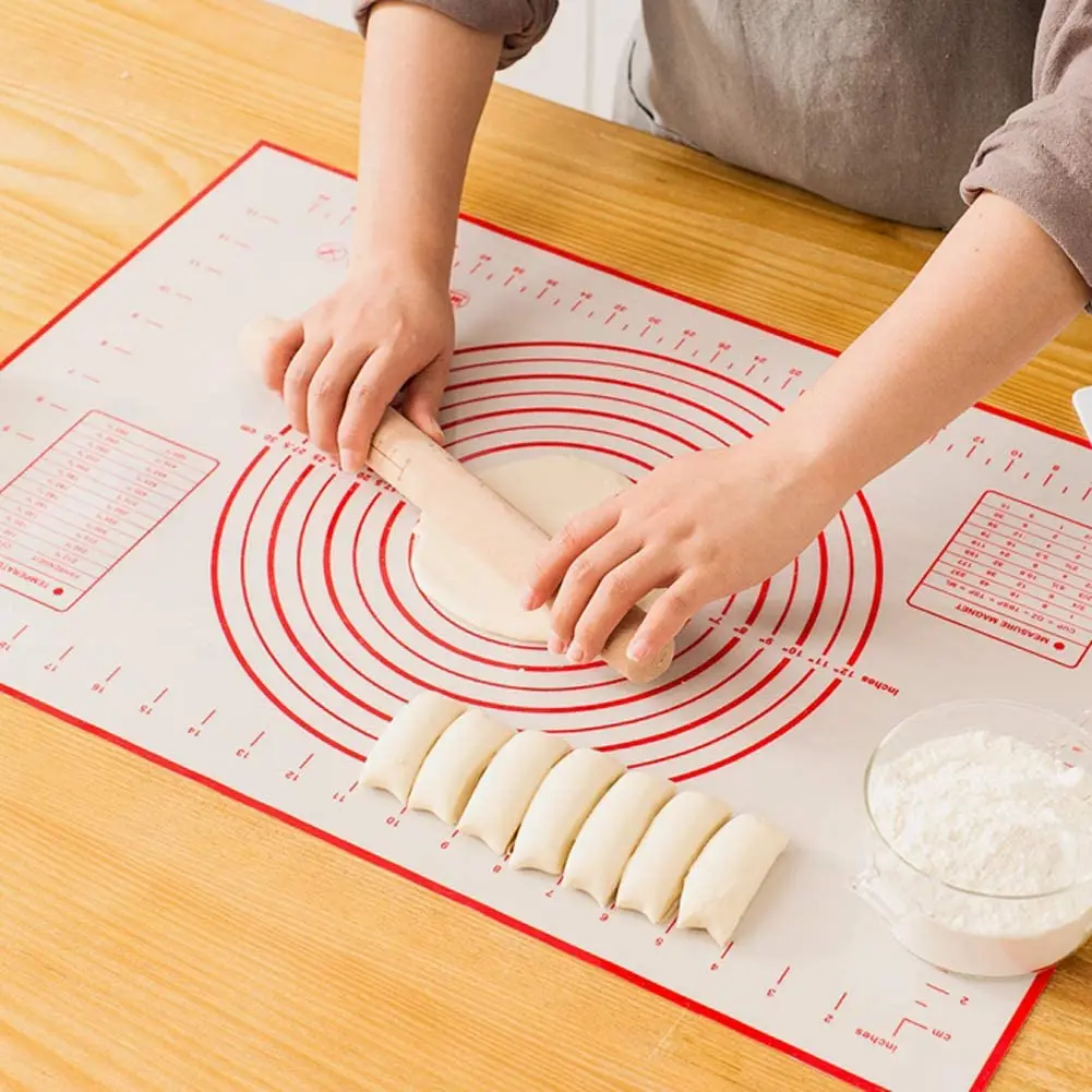 USSE Food Grade Dough Rolling Baking Mat with Measurement Non Stick Reusable Silicone Pastry Mat Baking Mat