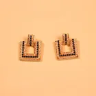 Earrings Earrings Retro Temperament Elegant Name Classic Square Baroque Set Diamond Alloy Earrings
