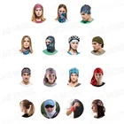 Red Black CT-MHM104 Red Flame Black Face Shield Outdoor Seamless Multifunctional Headwear Tube Bandana