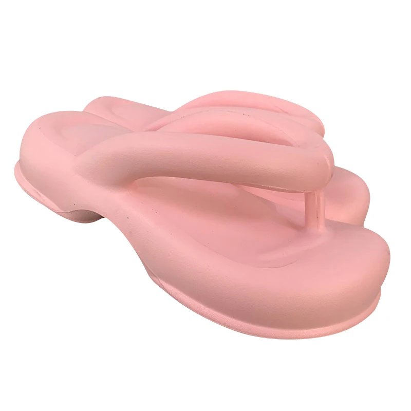 Women's thick bottom large size sandals new clip toe flip-flops flat bottom non-slip outdoor beach slippers